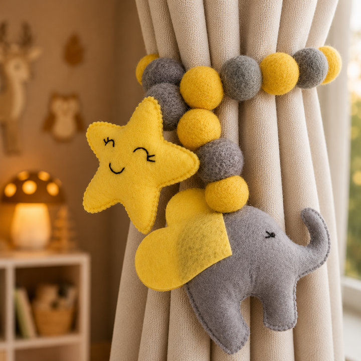 Curtain Tie - Baby Ellie (Grey)