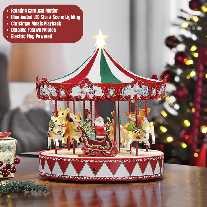 Mr. Christmas  14" Musical Vintage Carousel