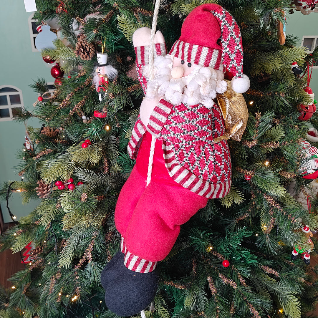 Candy Knit Santa on a Tree