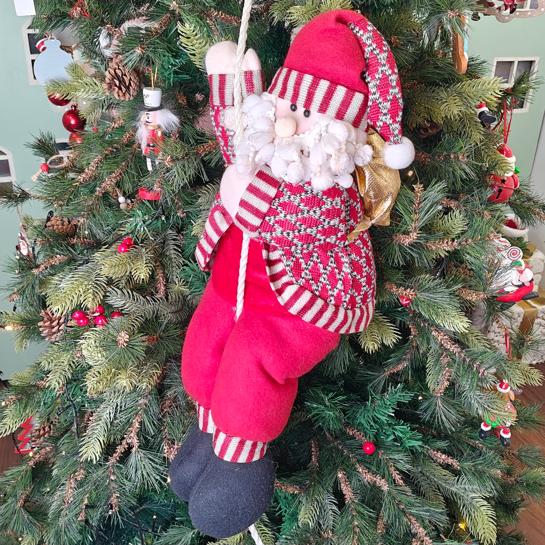 Candy Knit Santa on a Tree