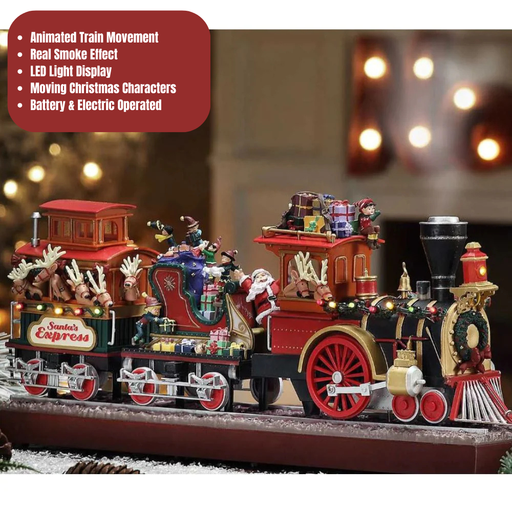 Mr. Christmas 16" Musical Santa's Express Adventure With Real Smoke