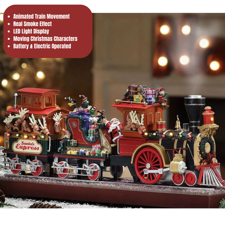 Mr. Christmas 16" Musical Santa's Express Adventure With Real Smoke