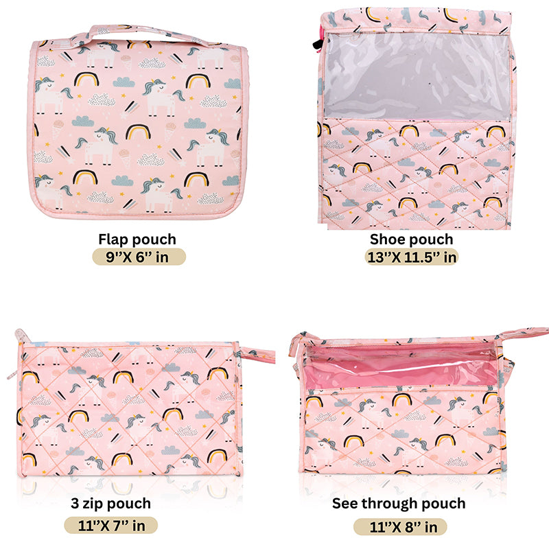 Multi use pouch set- 4 piece set -Unicorn