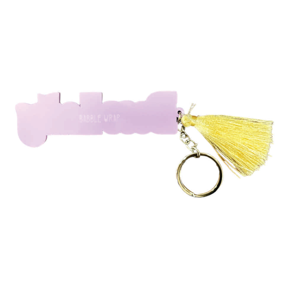 2 Layer Personalized Keychain- Lavender Yellow