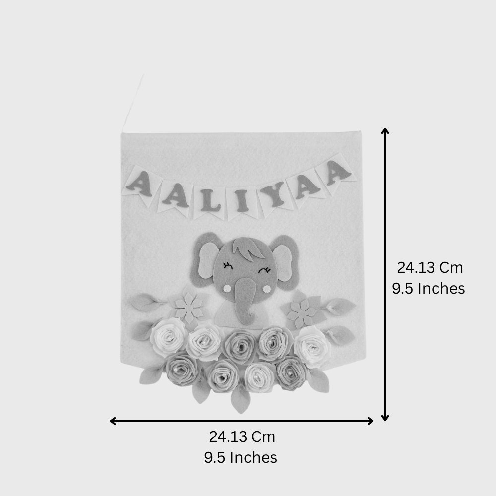 Babble Wrap Blossomy Elephant Name Hanging