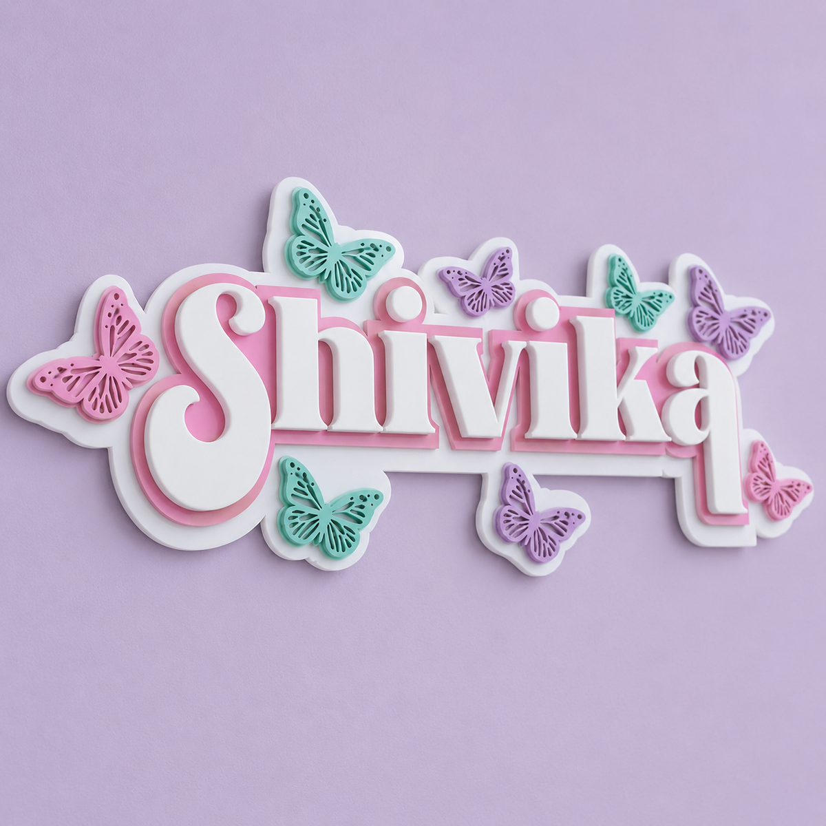 3 Layer Name Plaque- Butterfly Magic