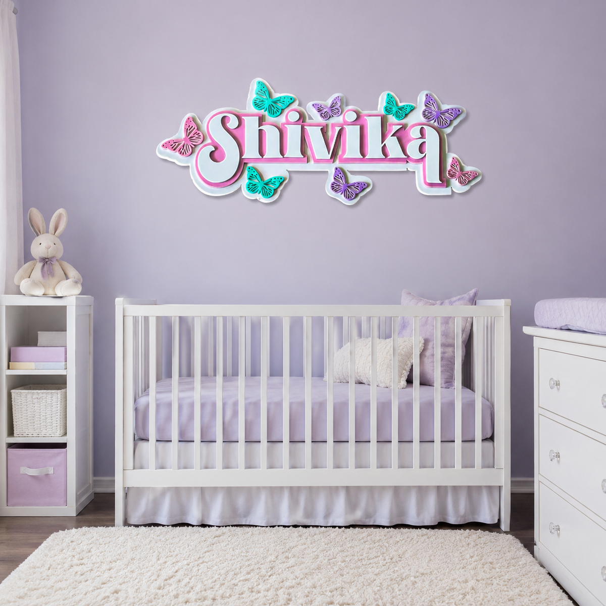 3 Layer Name Plaque- Butterfly Magic