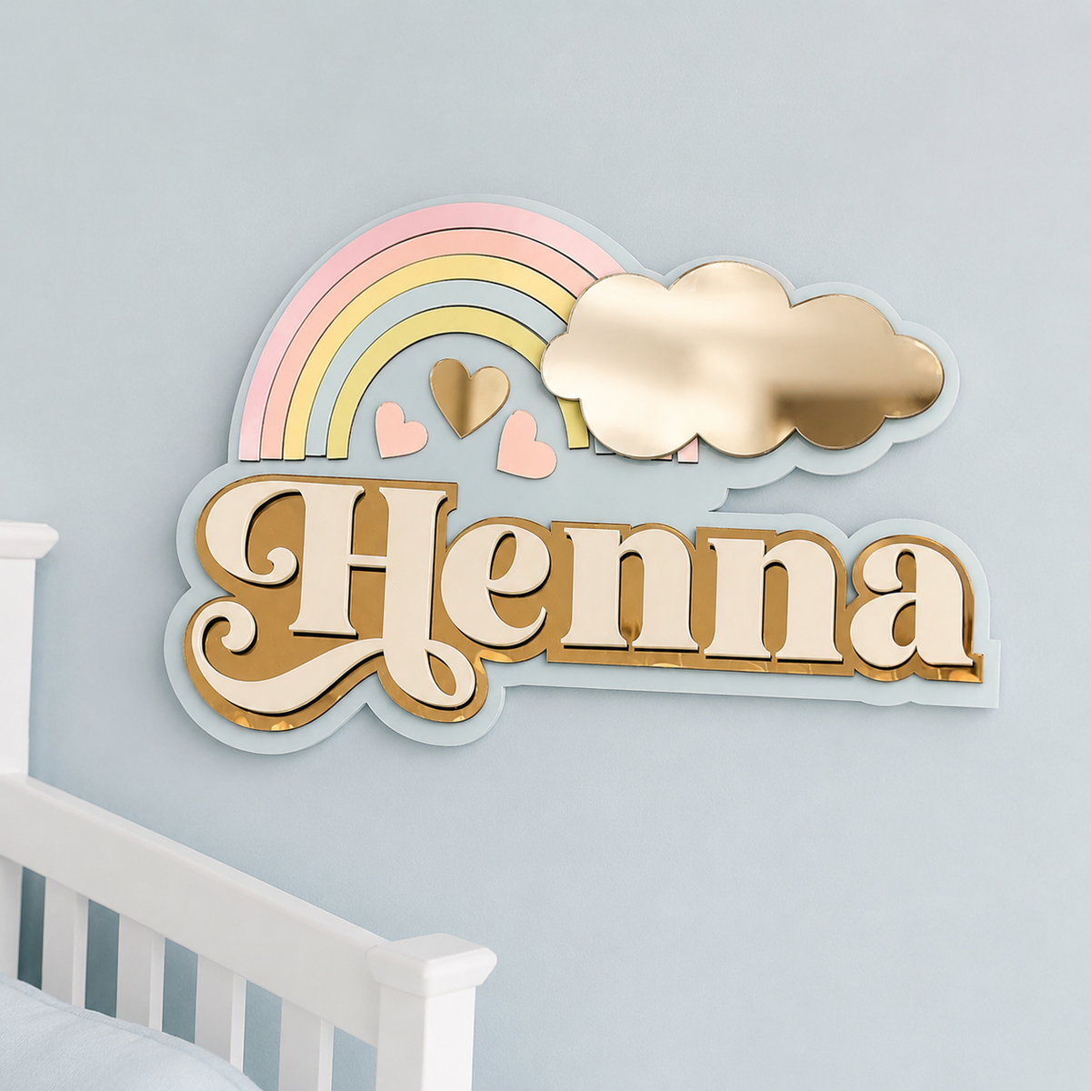 3 Layer Name Plaque- Colourful Corner