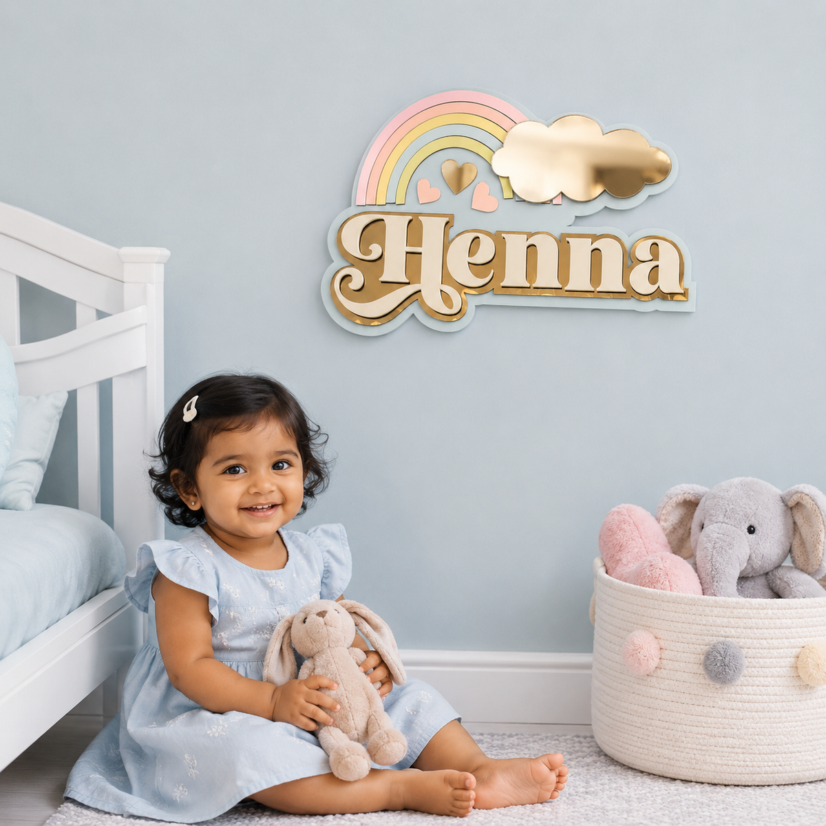 3 Layer Name Plaque- Colourful Corner