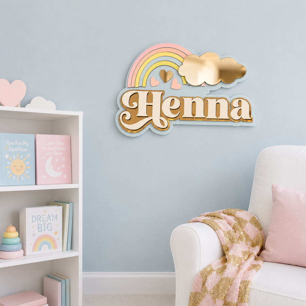 3 Layer Name Plaque- Colourful Corner