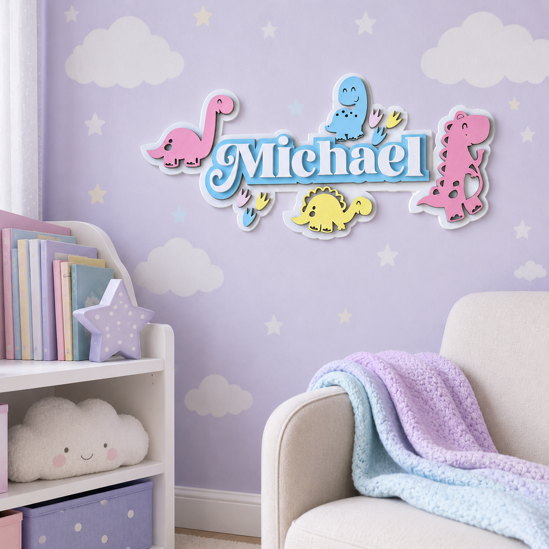 3 Layer Name Plaque- Dino Domain