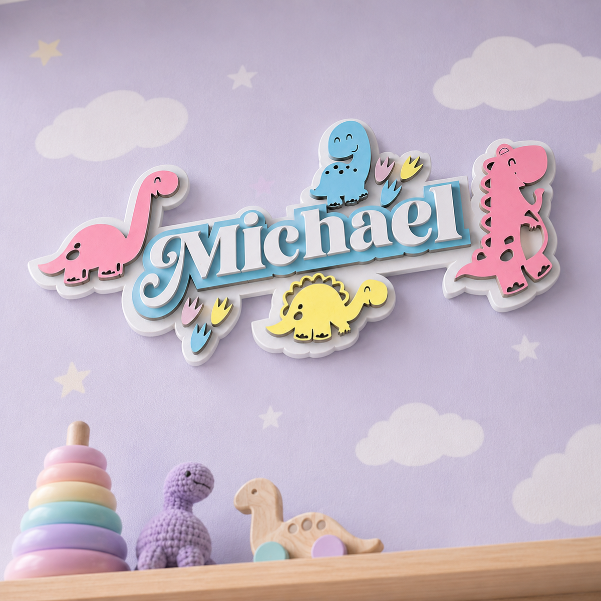3 Layer Name Plaque- Dino Domain