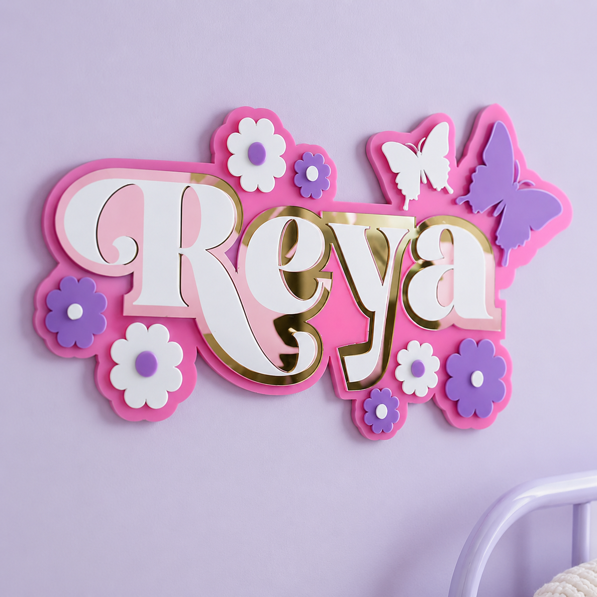 3 Layer Name Plaque- Garden Grace