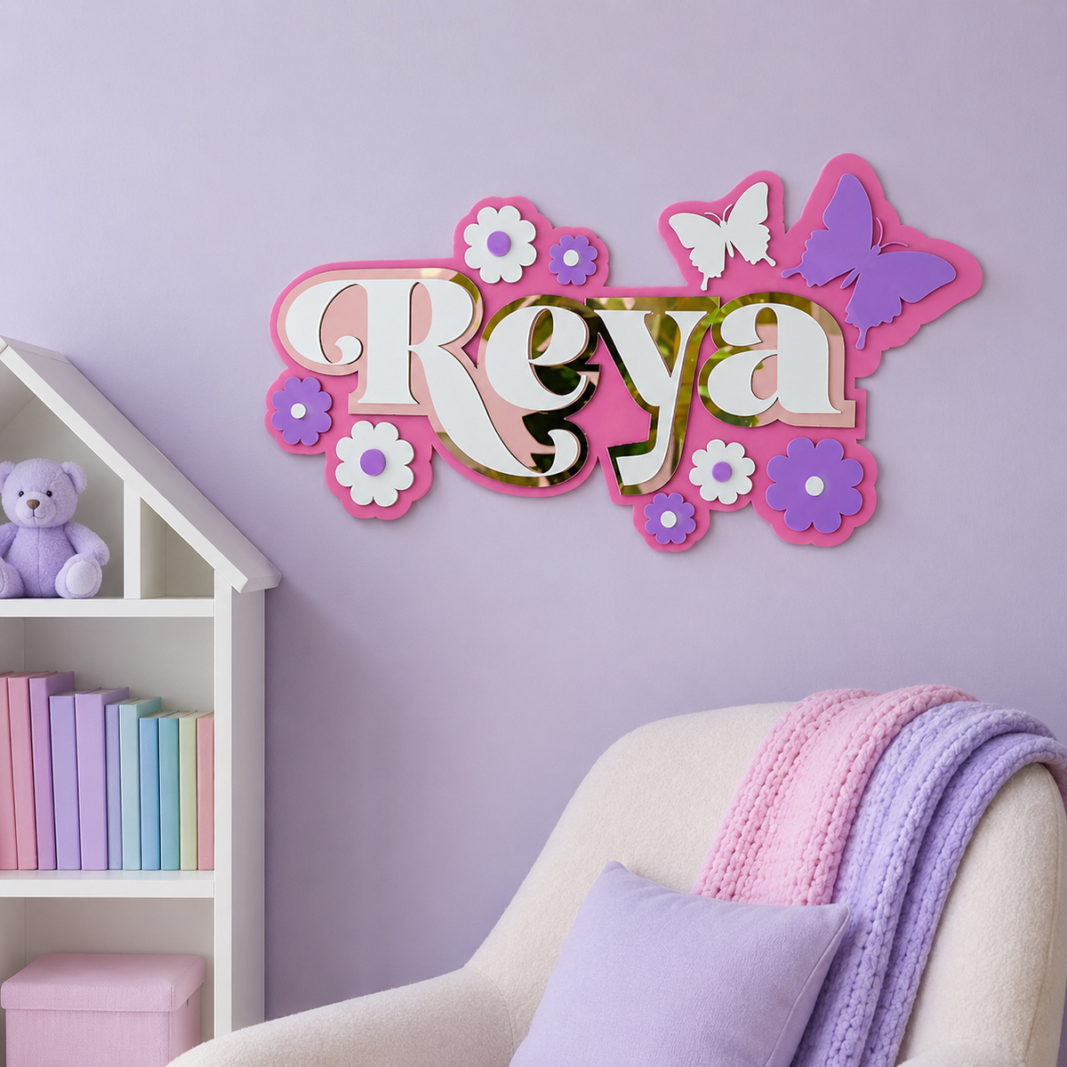 3 Layer Name Plaque- Garden Grace