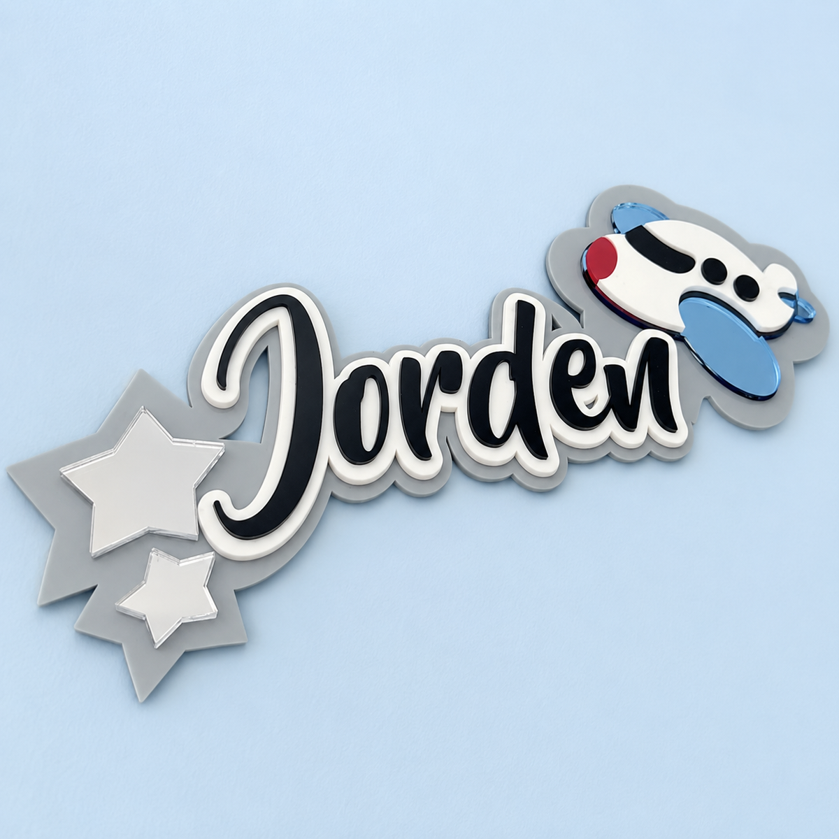 3 Layer Name Plaque- Starry Skies