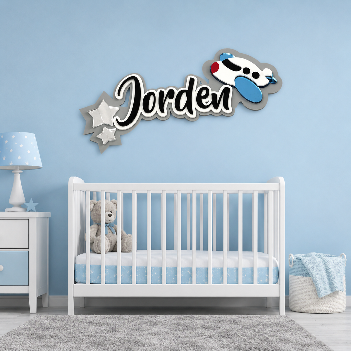 3 Layer Name Plaque- Starry Skies
