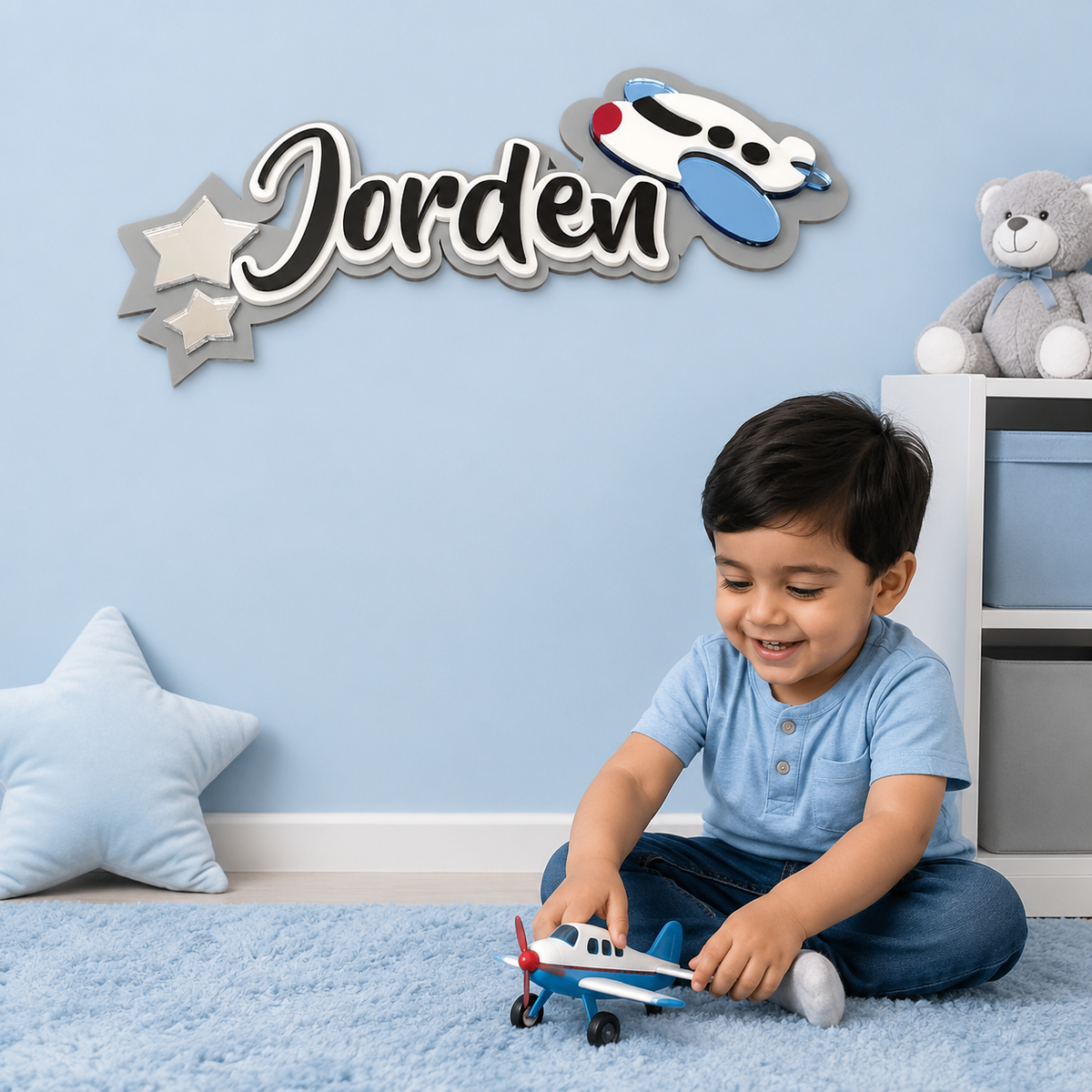 3 Layer Name Plaque- Starry Skies