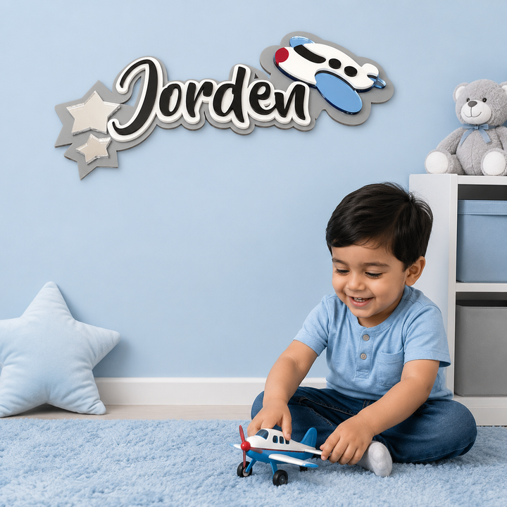 3 Layer Name Plaque- Starry Skies