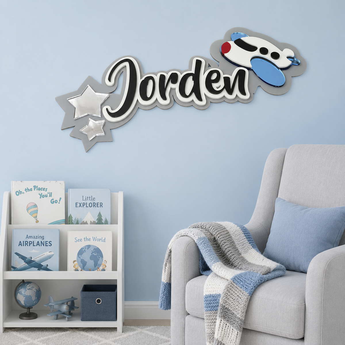 3 Layer Name Plaque- Starry Skies