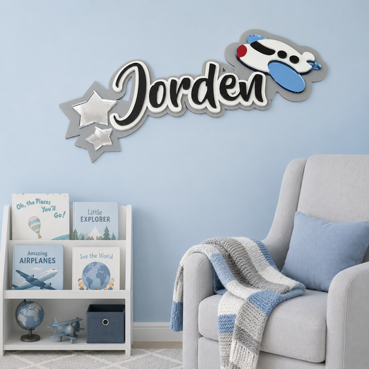 3 Layer Name Plaque- Starry Skies