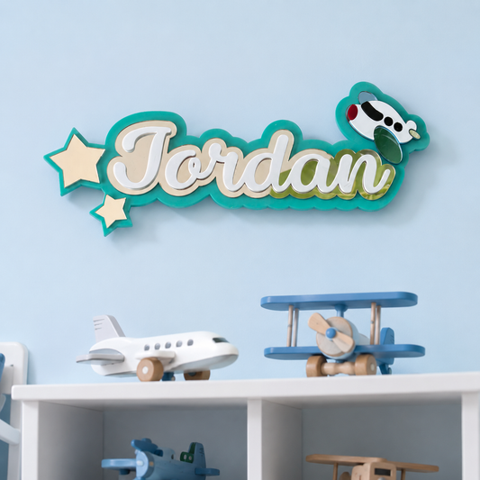 3 Layer Name Plaque- Starry Wings
