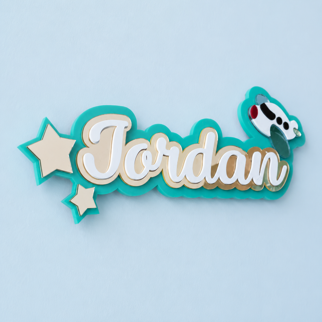 3 Layer Name Plaque- Starry Wings