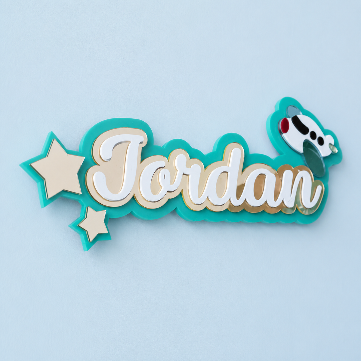 3 Layer Name Plaque- Starry Wings