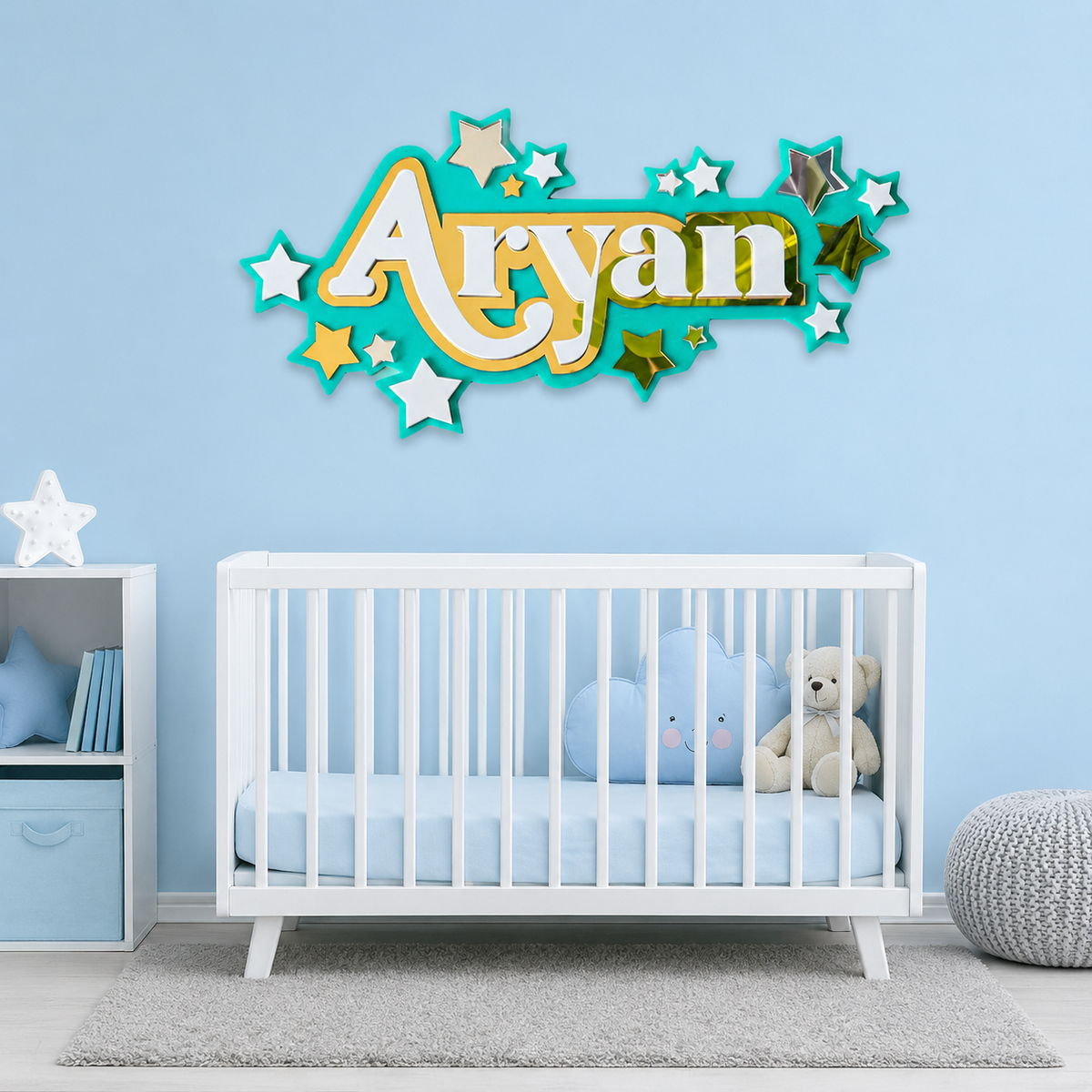 3 Layer Name Plaque- Stars