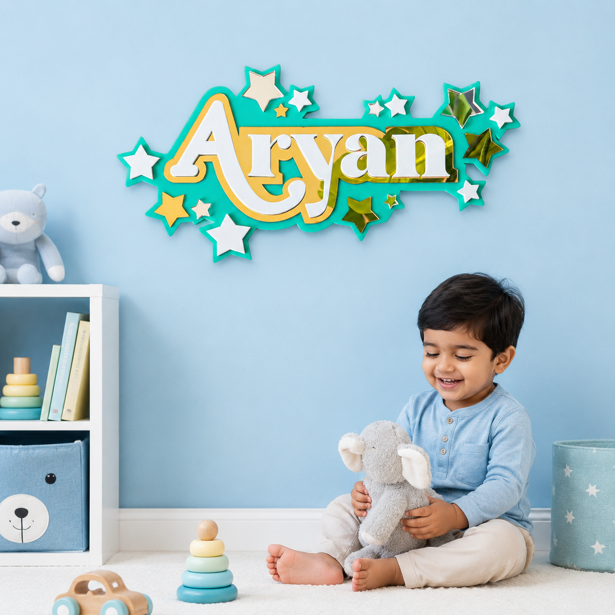 3 Layer Name Plaque- Stars