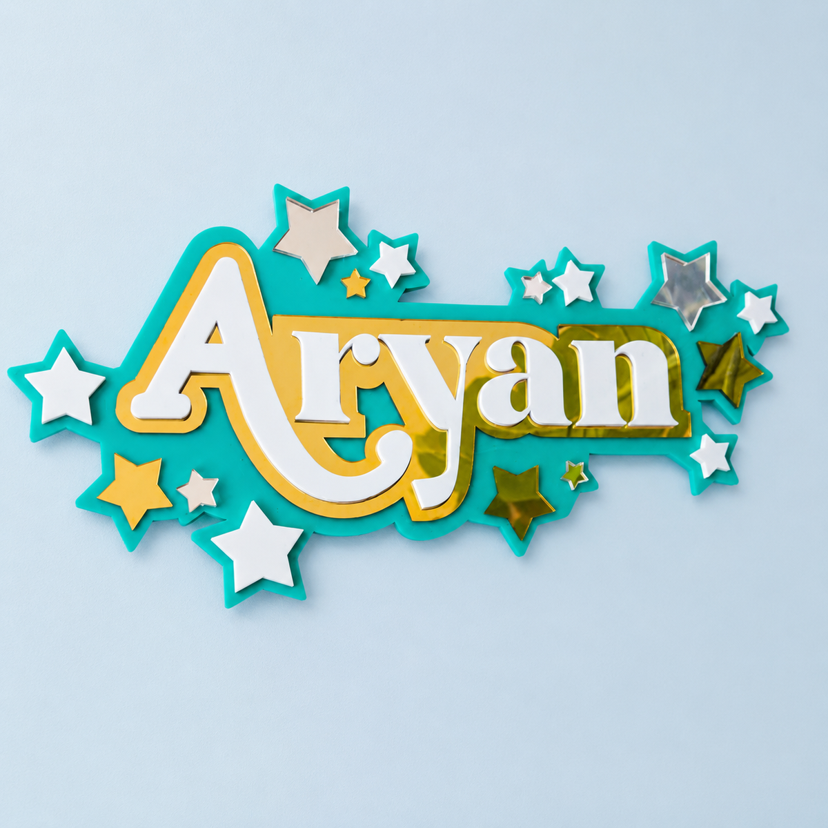 3 Layer Name Plaque- Stars