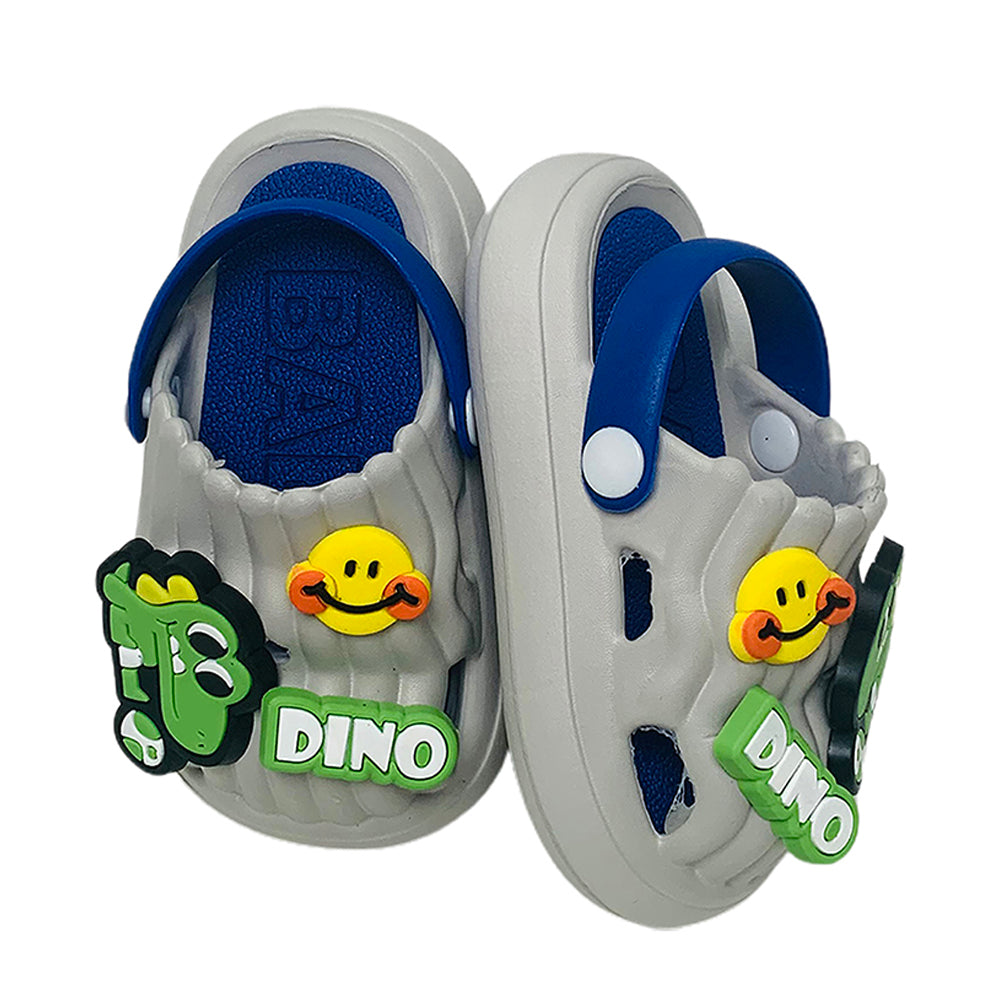 Little Surpise Box Blue Smilie Dino Slip on Clogs, Summer/Monsoon all season Footwear for Toddlers & Kids