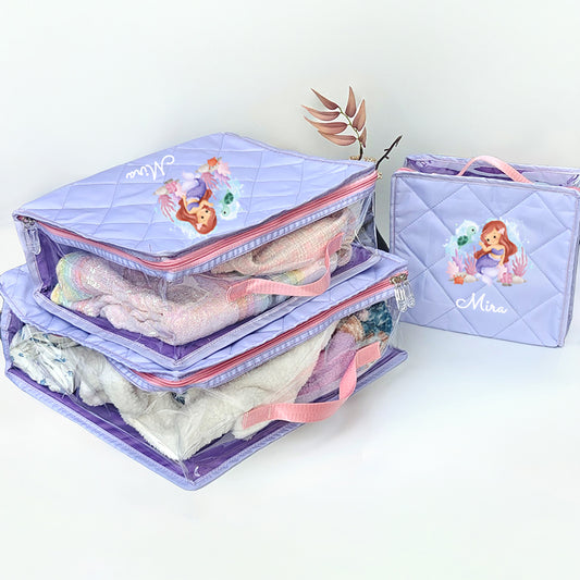 Travel cubes- 3 piece set- Mermaid
