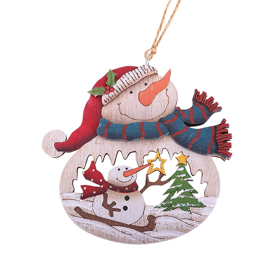 Babble Wrap Wooden Sleigh Ornament - Snowman