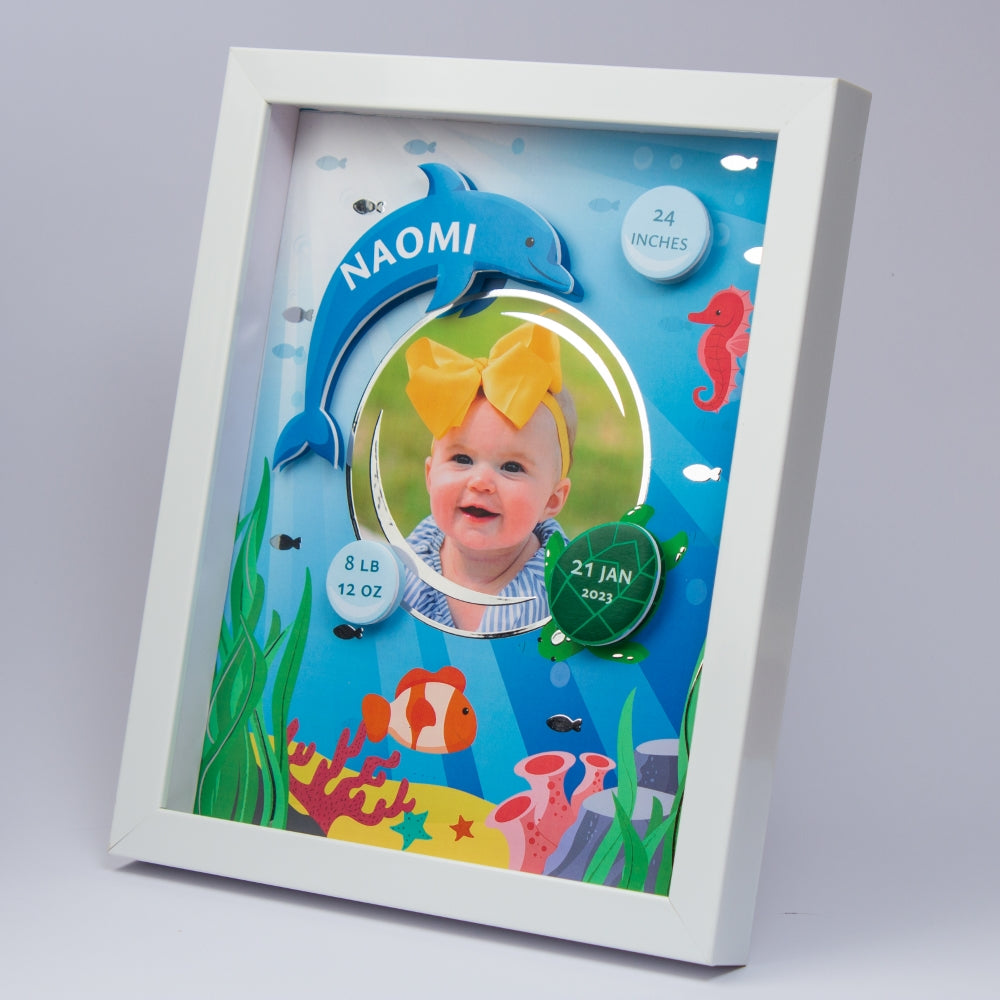 Shadow Box Frame with Silver Foil - Underwater