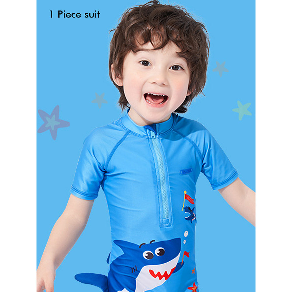 3d Tail Blue Shark Swimwear for Toddlers & Kids with UPF 50+