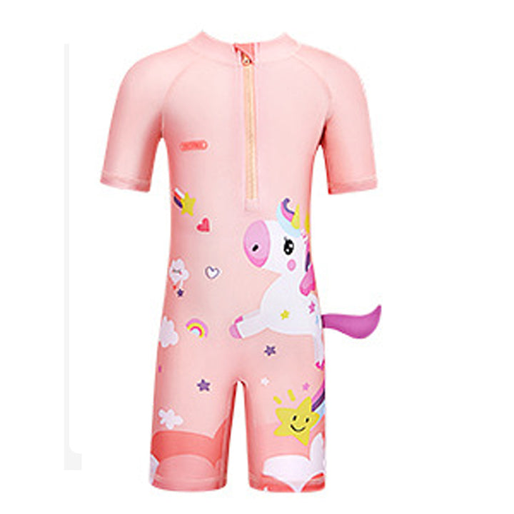 3d Tail Peach Unicorn Swimwear for Toddlers & Kids with UPF 50+