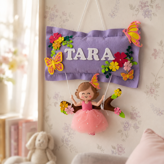 Babble Wrap Butterfly Blossoms Name Hanging