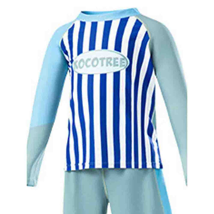 3 pcs Dark Blue Stripes Swimsuit for Boys with UPF 50+