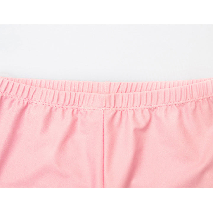 3 pcs Pink Flower Power Matching Top, Leggings & Jacket Style Swimwear Set for Pre Teens & Teens