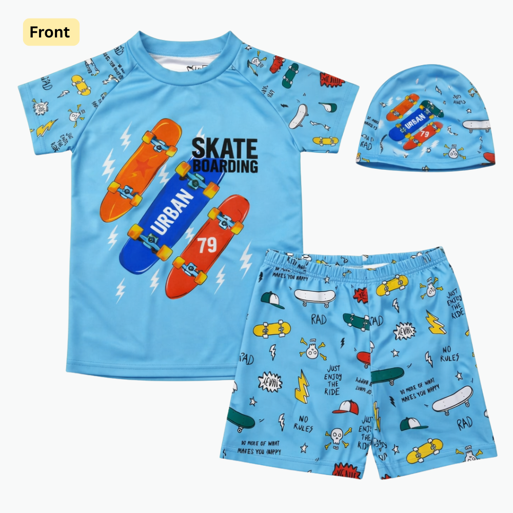 2pcs Urban Roll Skater Swim Set with Cap