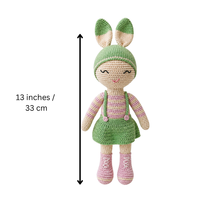 Crochet Toy- Bunny Bliss (Aqua-Pink)