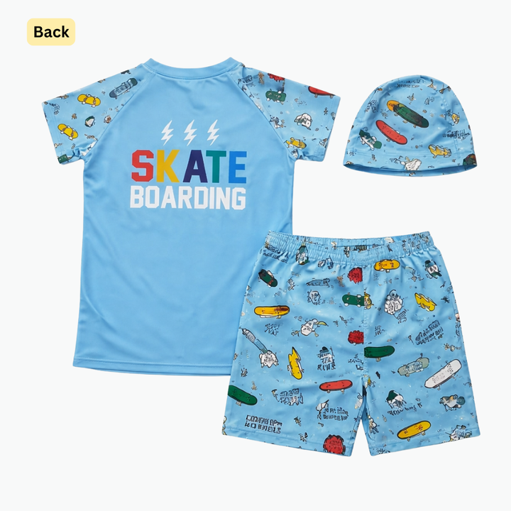 2pcs Urban Roll Skater Swim Set with Cap