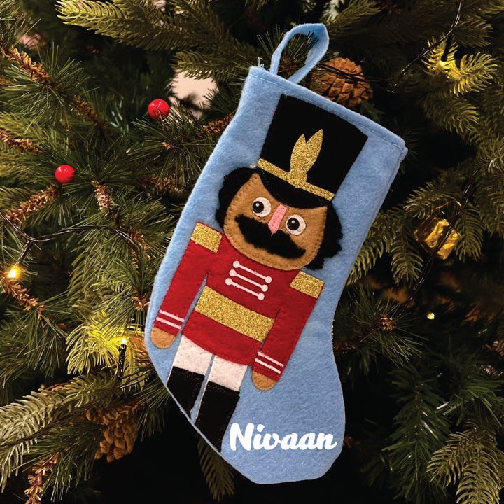 Babble Wrap 8" Nutcracker Mini Stocking (Blue)