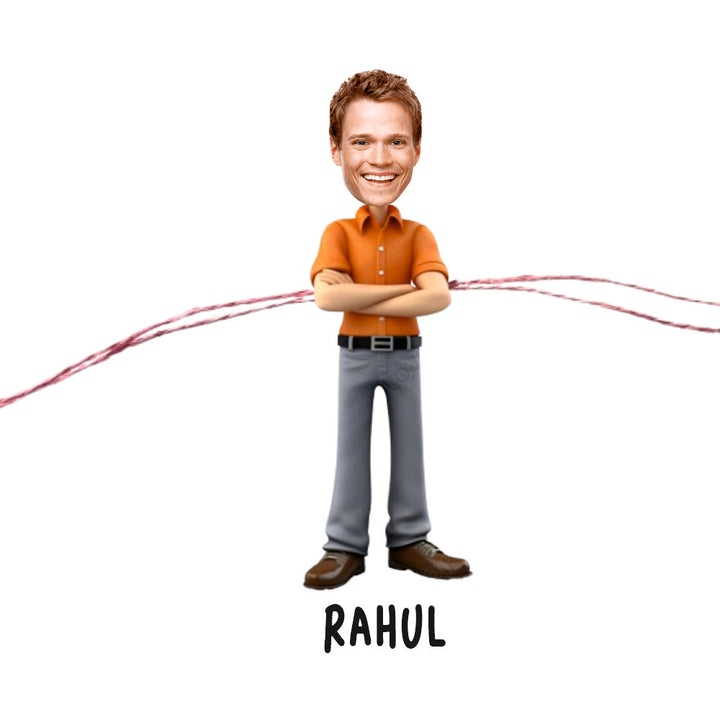 Babble Wrap Personalised Caricature Rakhi - Super Bhaiya