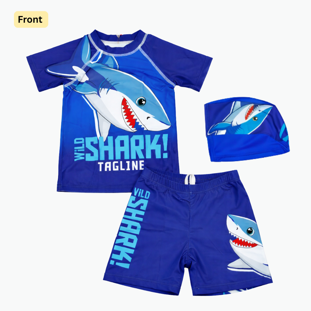 2pcs Wild Fin Shark Swim Set with cap