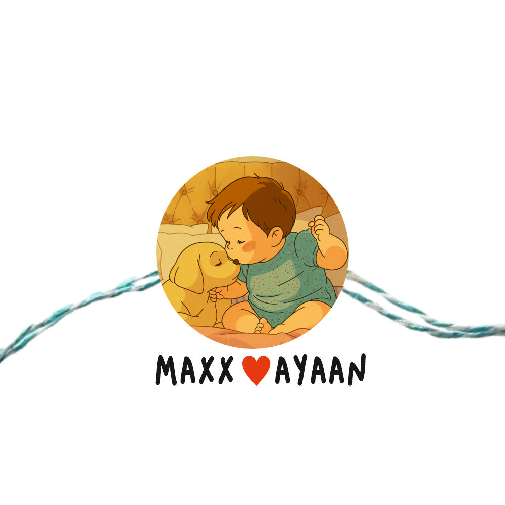 Babble Wrap Personalised Ghibli Style Rakhi - Pawtner in Crime