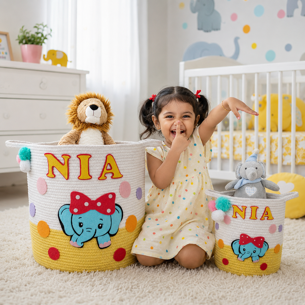 Babble Wrap Jute Cotton Storage Basket -Ellie’s Carnival