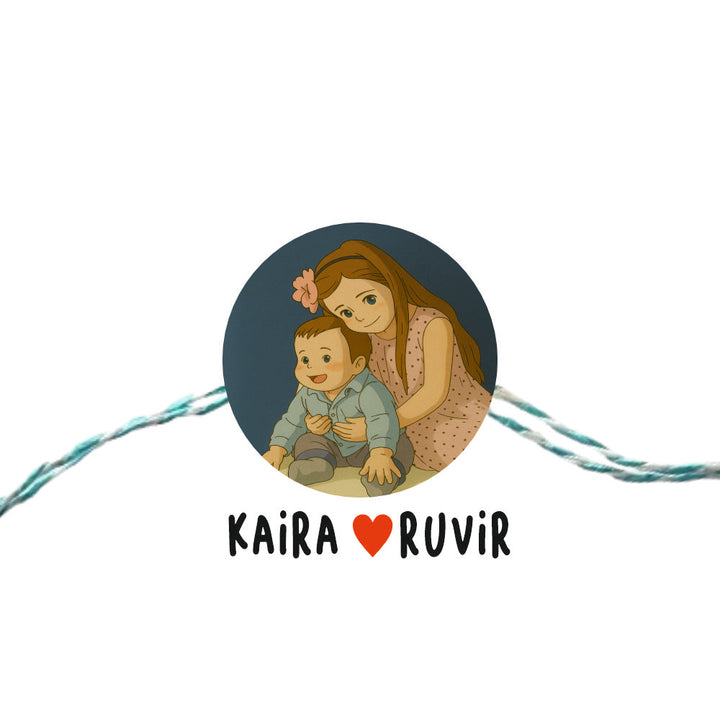 Babble Wrap Personalised Ghibli style Rakhi - Sisterly Shield