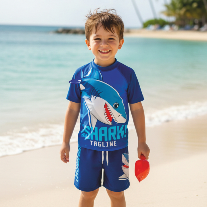 2pcs Wild Fin Shark Swim Set with cap