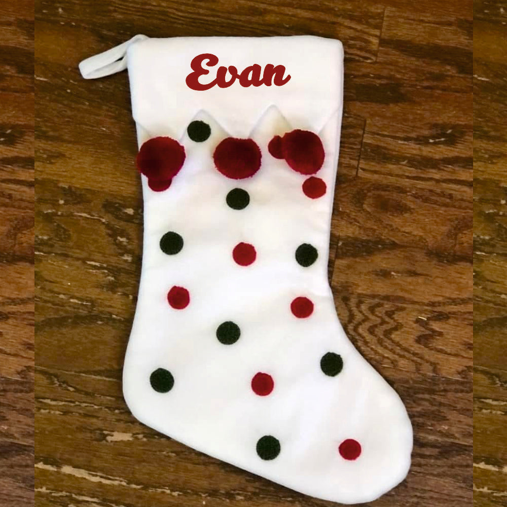 Pom Pom Polka Stocking